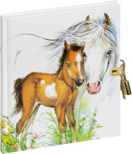 Mädchentagebuch mit Pferd und Fohlen